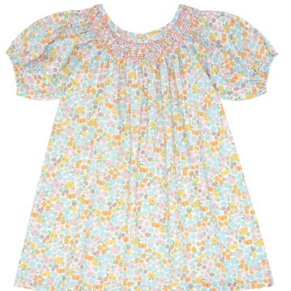 Minnow Floral Puff Sleeve smocked Dress